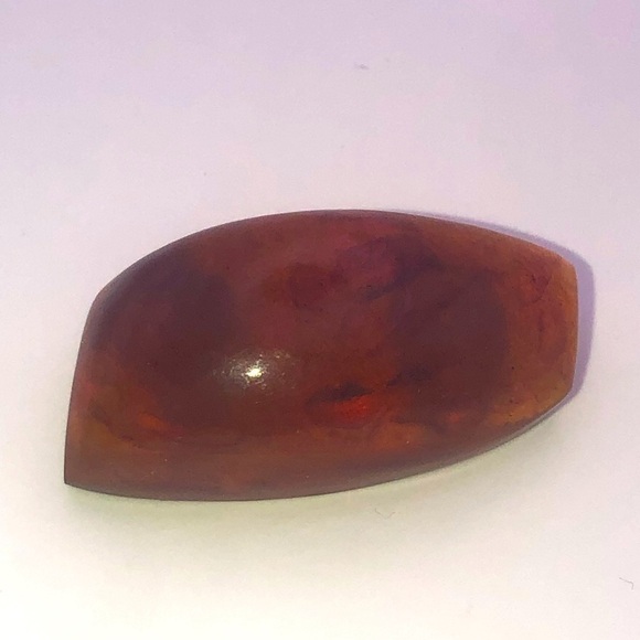 VTG 1970s Klaningrad Amber Factory Real Amber Stone Brooch 1.9” x .9” Stamped - Picture 1 of 7